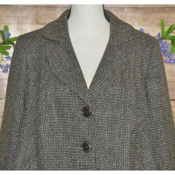 Lane Bryant Double Button Green Tweed Blazer 3/4 Sleeve Womens 18 18W Career - Picture 2 of 10